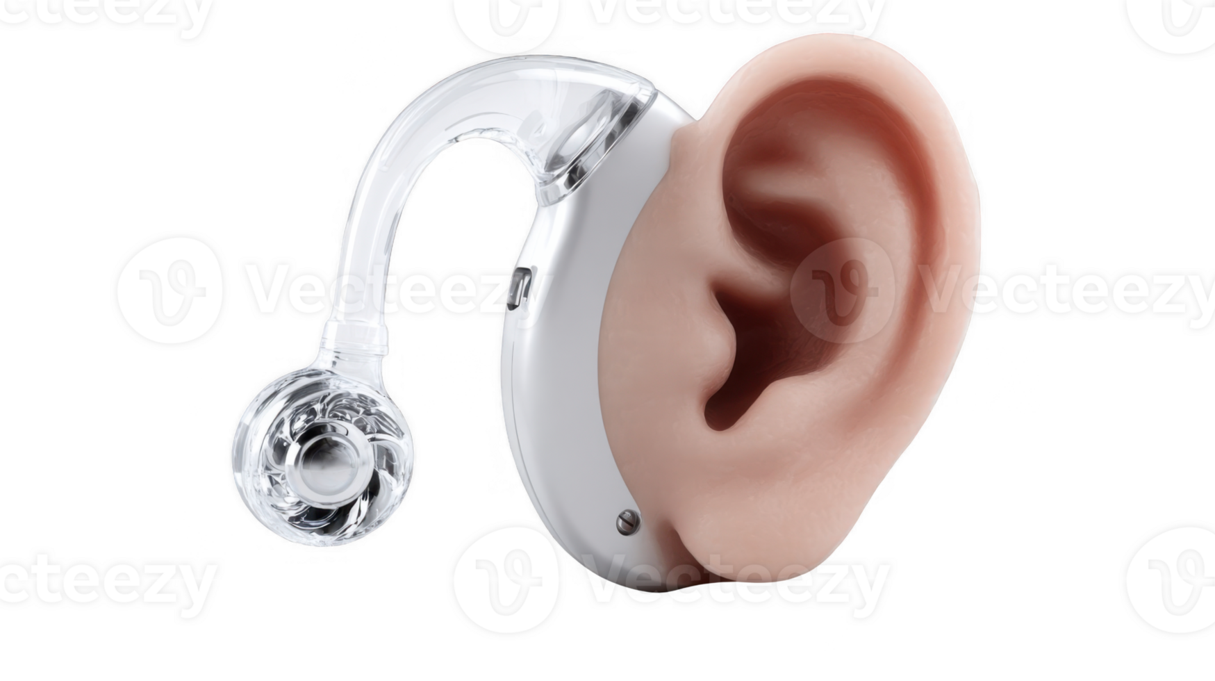 Hearing aid device improving hearing loss on transparent background png
