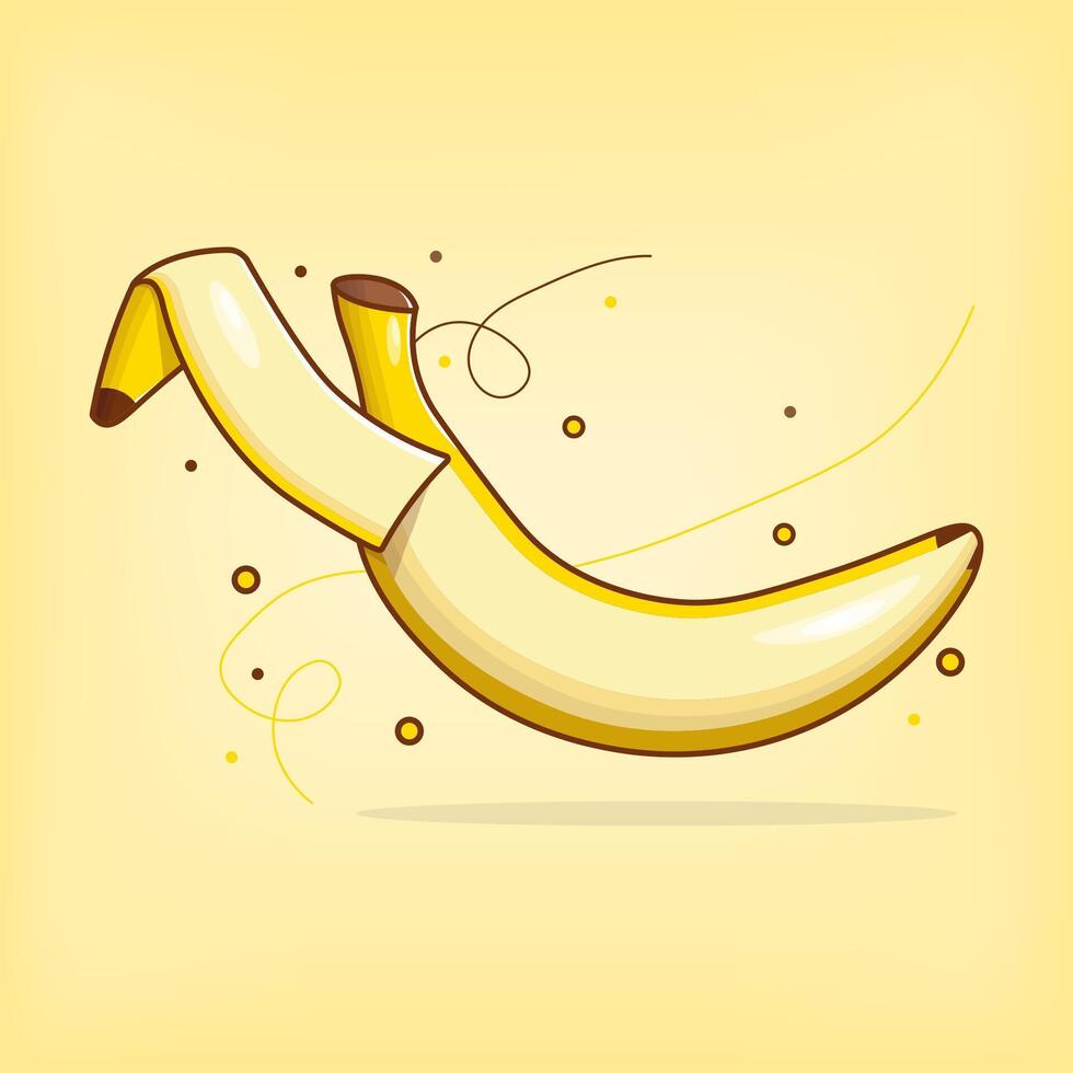 A banana with a brown spot on it vector