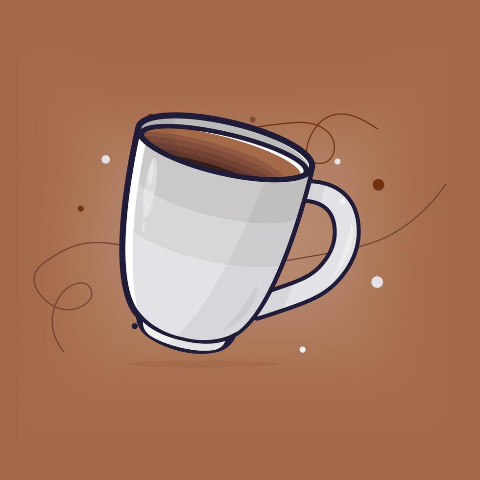 A cup of coffee on a brown background vector