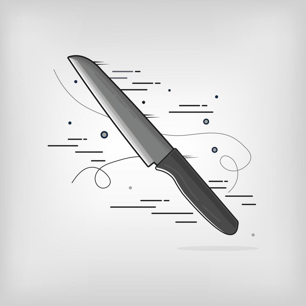 A knife is shown on a white background vector