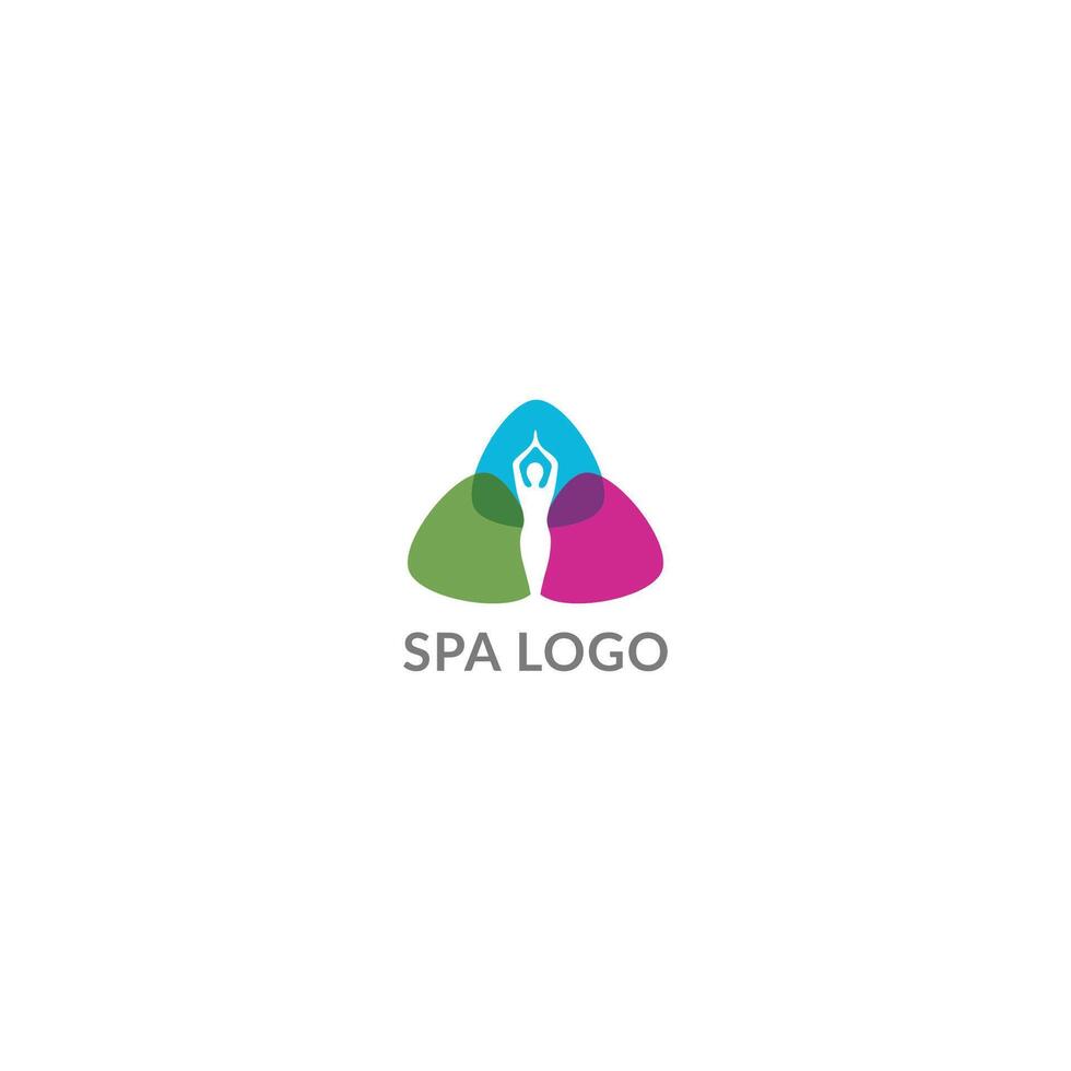 Spa logo with candle and lotus flower representing wellness relaxation and self care lifestyle vector