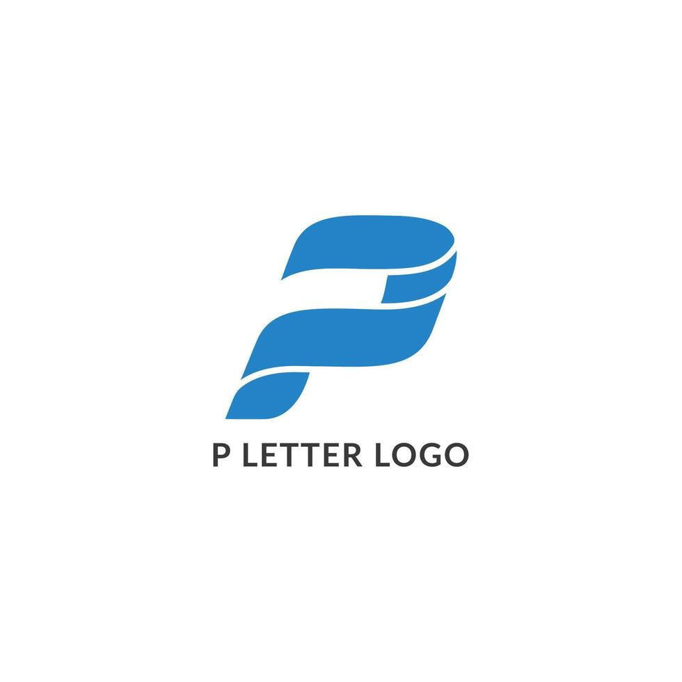Abstract P letter logo in blue tones for professional business or corporate brand identity vector