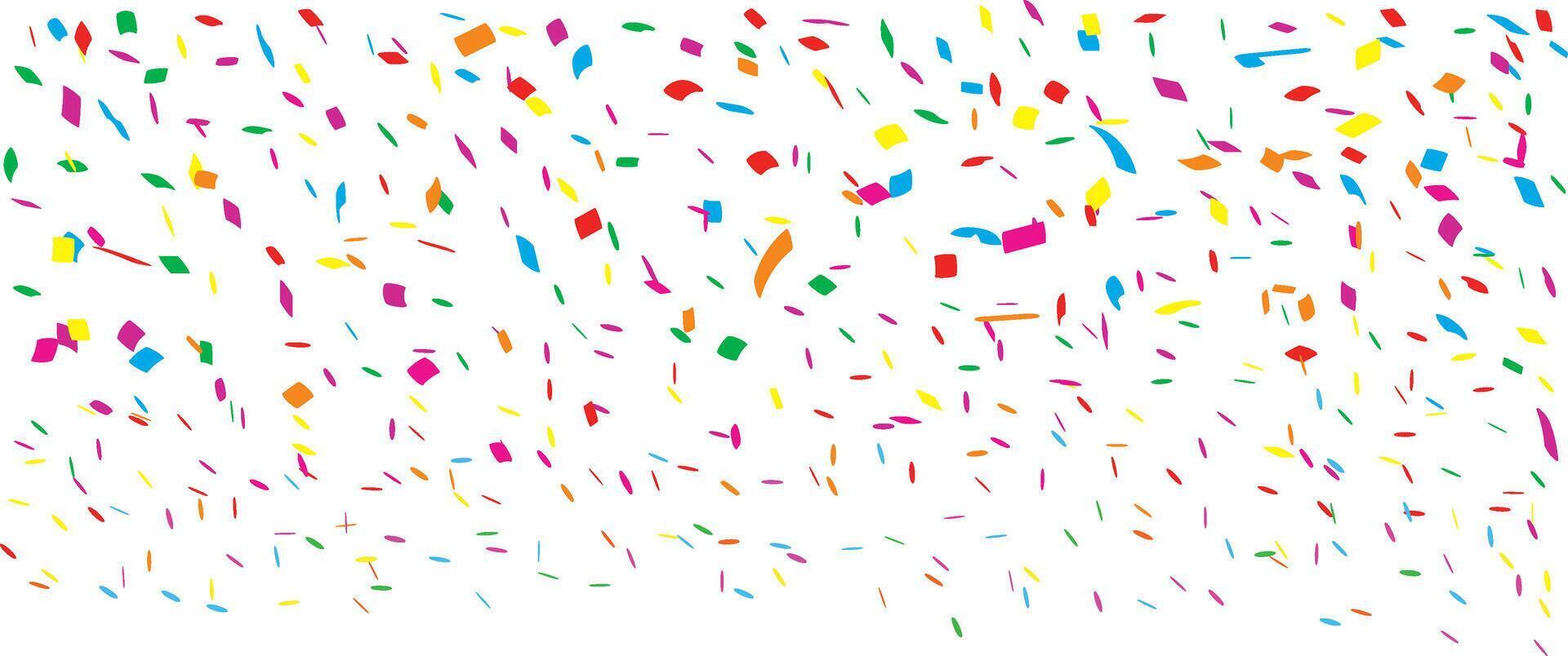 Bright confetti on transparent background for event celebration flyer and party graphics vector