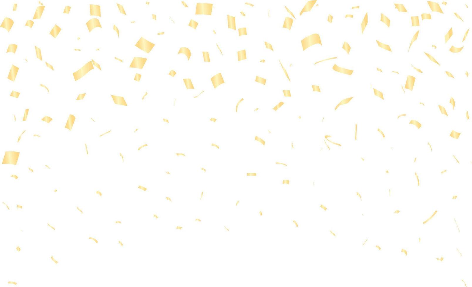 Minimal gold confetti celebration overlay on transparent background for luxury event templates vector