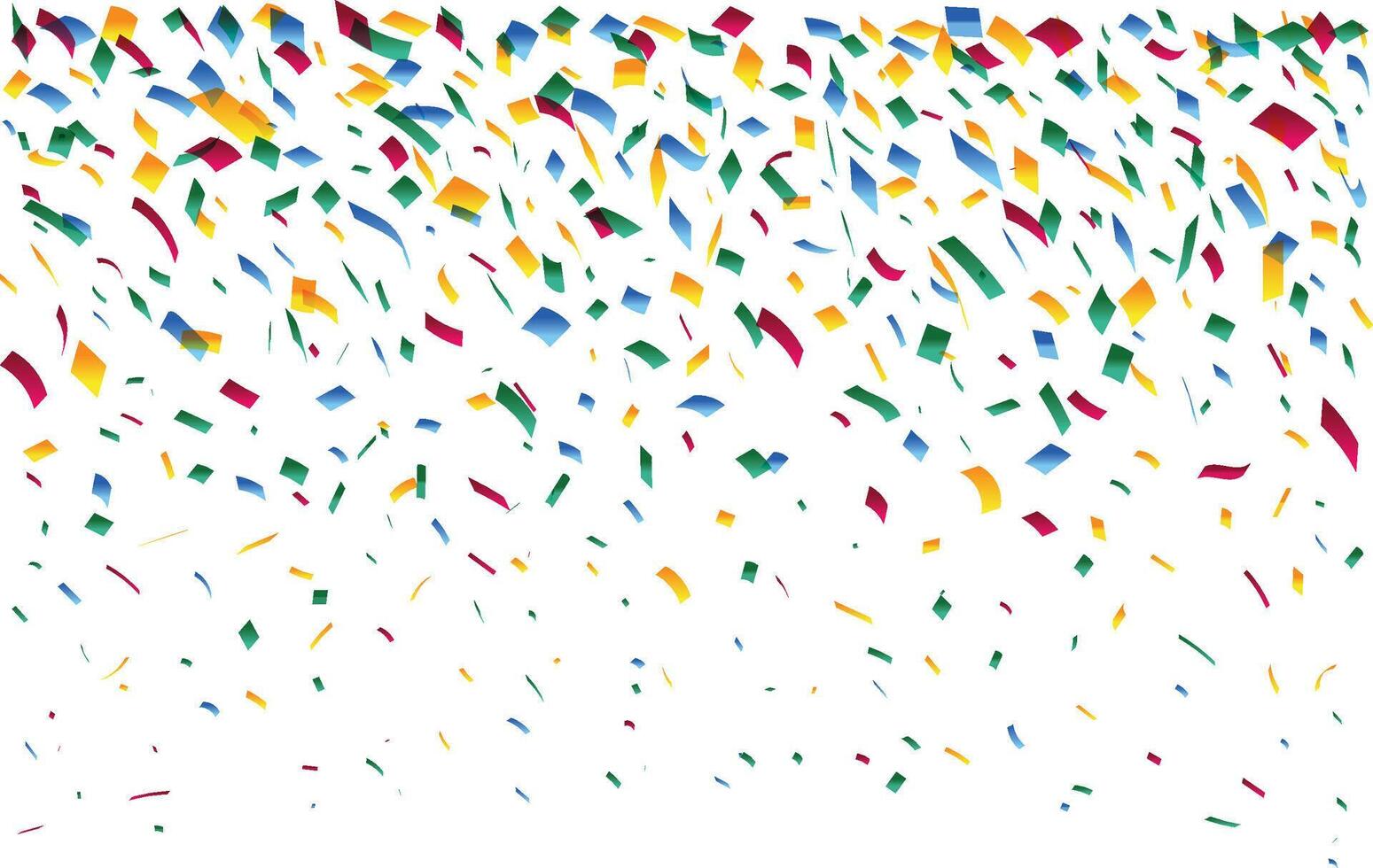 Dense top-falling confetti background with bright celebration particles on transparent design vector