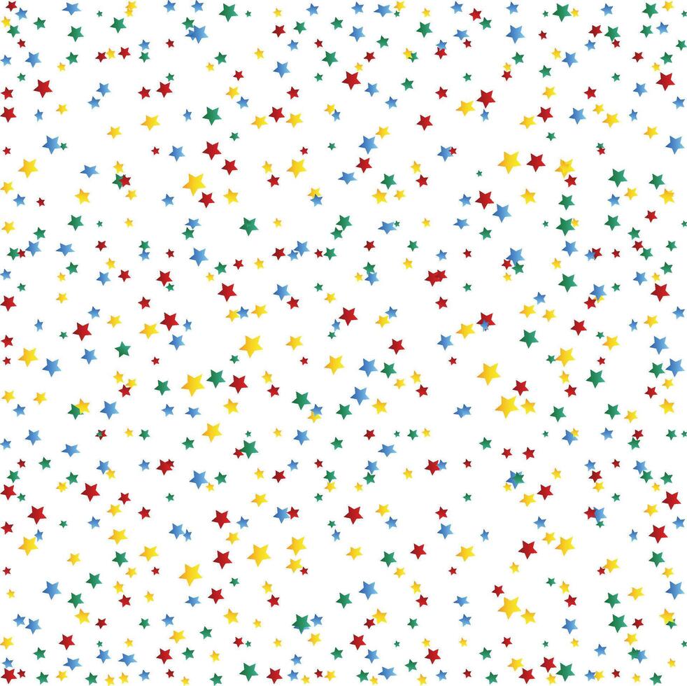 Tiny multicolor star confetti background for celebration on transparent layer for festive layouts vector
