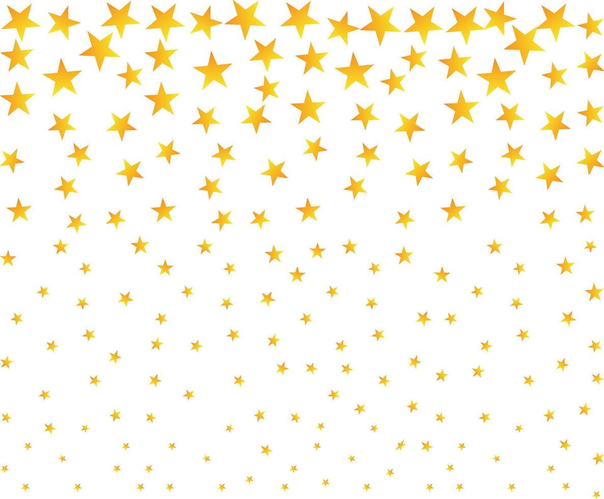 Gold confetti star elements scattered on transparent background for wedding and celebration design vector