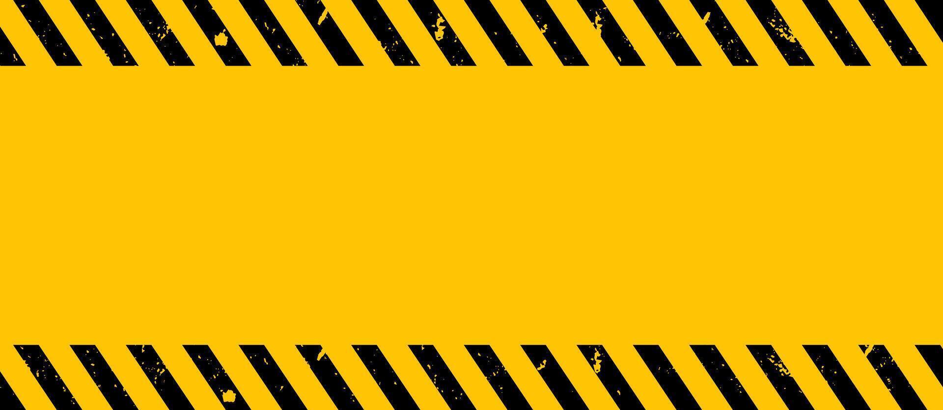 Grunge yellow and black diagonal stripes. Empty industrial warning,construction, safety background. vector