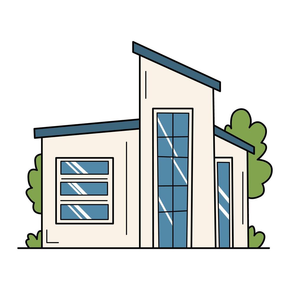 Stylish modern house graphic vector