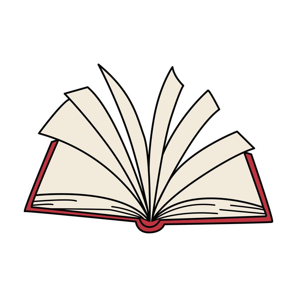 Open Book with Flipping Pages vector