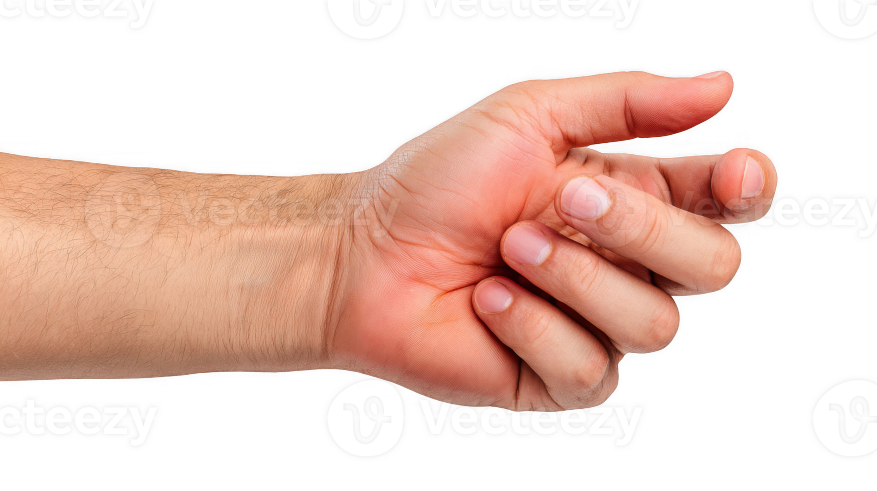 Man hand holding small object with transparent background png