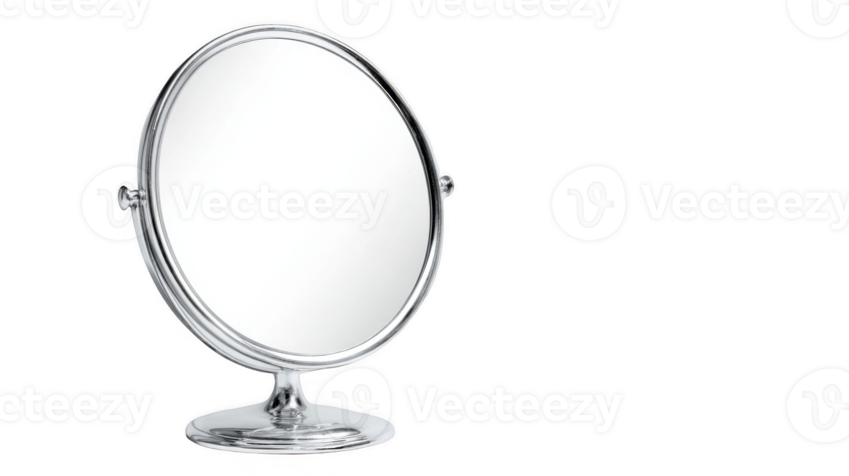 Chrome makeup mirror on transparent background reflecting light png
