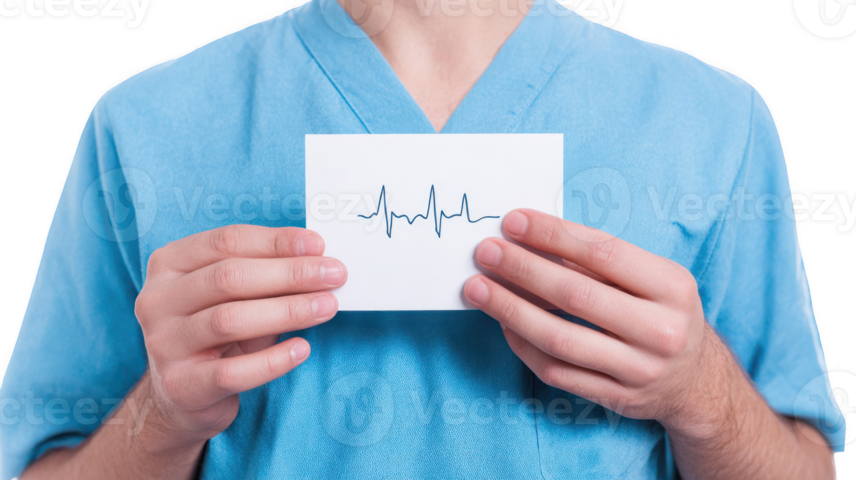 Doctor showing electrocardiogram result on transparent background png