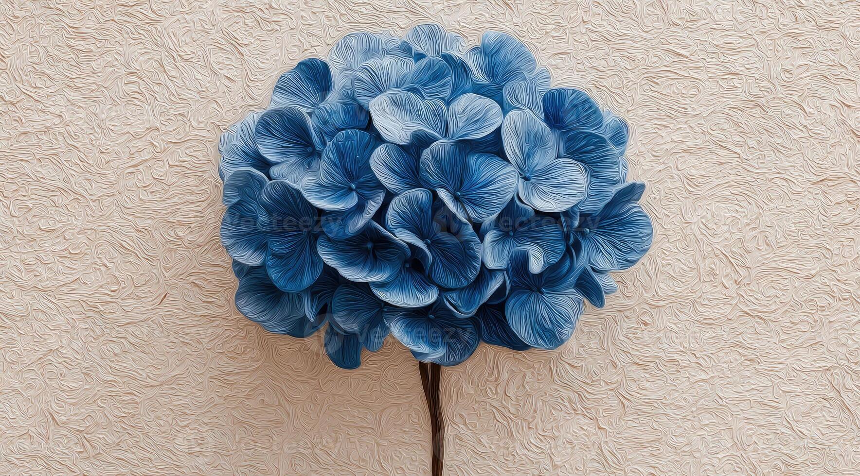 Serene Blue Hydrangea Blossom, Gentle Floral Arrangement photo