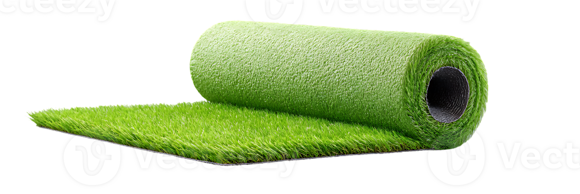 Rolled artificial grass ready for installation fresh green lawn landscaping project png