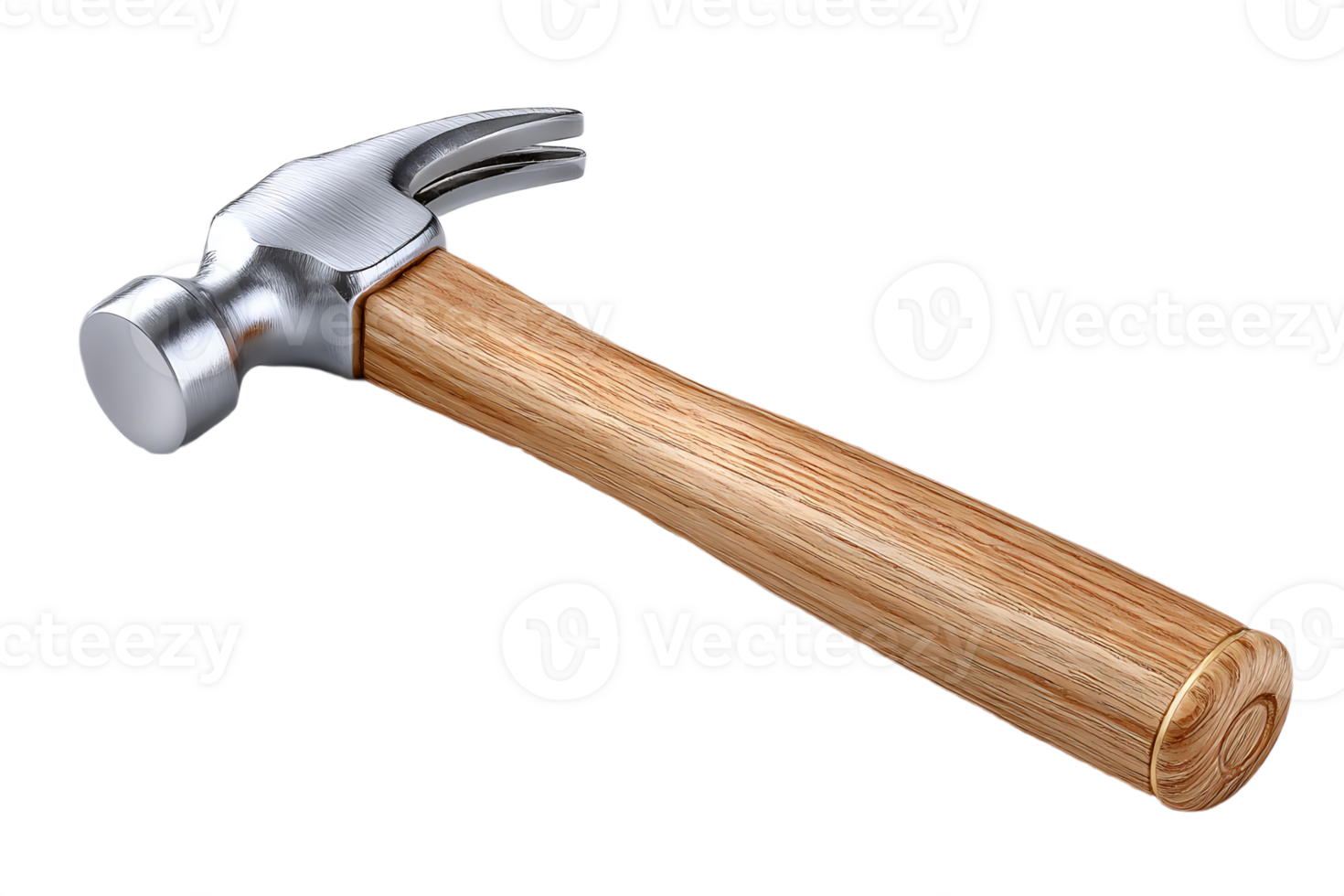 Claw hammer with wooden handle png