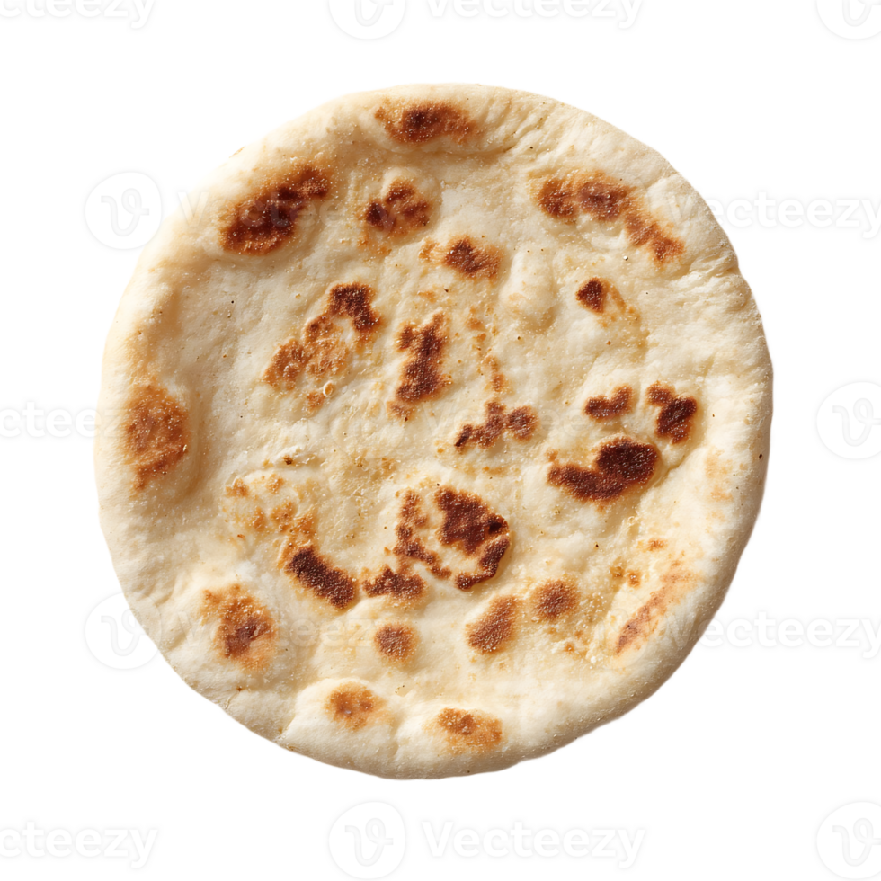 A perfectly baked round flatbread ready to eat delicious and golden brown png