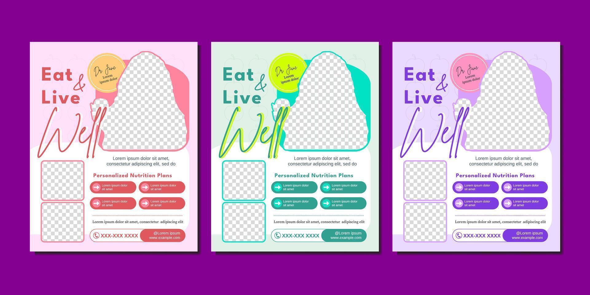 Healthy Eating Social Media Template vector