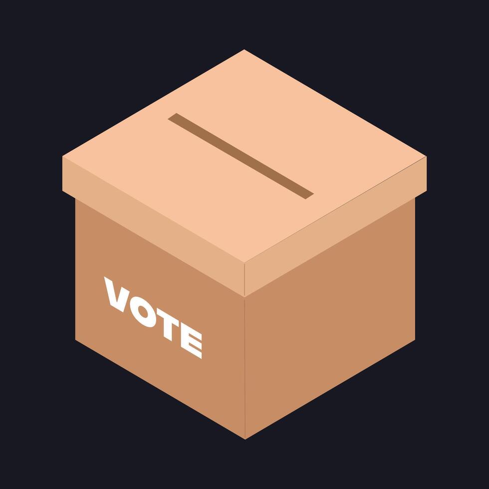 Illustration of a voting box with a paper ballot, perfect for election themes, campaigns, voting awareness, democracy and civic education materials. vector
