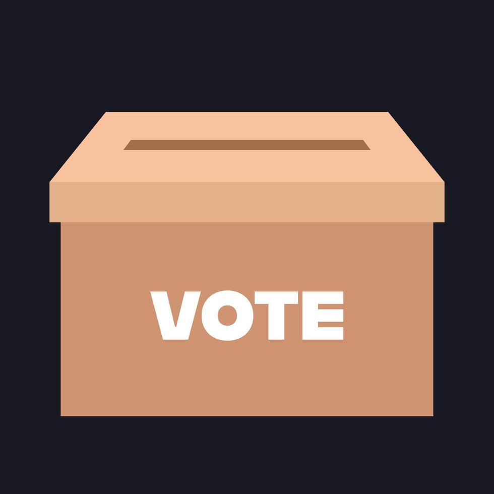 Illustration of a voting box with a paper ballot, perfect for election themes, campaigns, voting awareness, democracy, and civic education materials. vector
