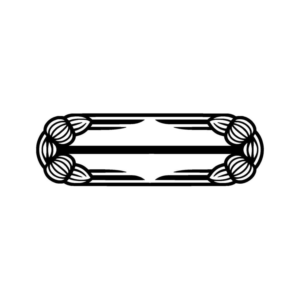 Minimalist Decorative Frame Black Floral Border on White Background vector