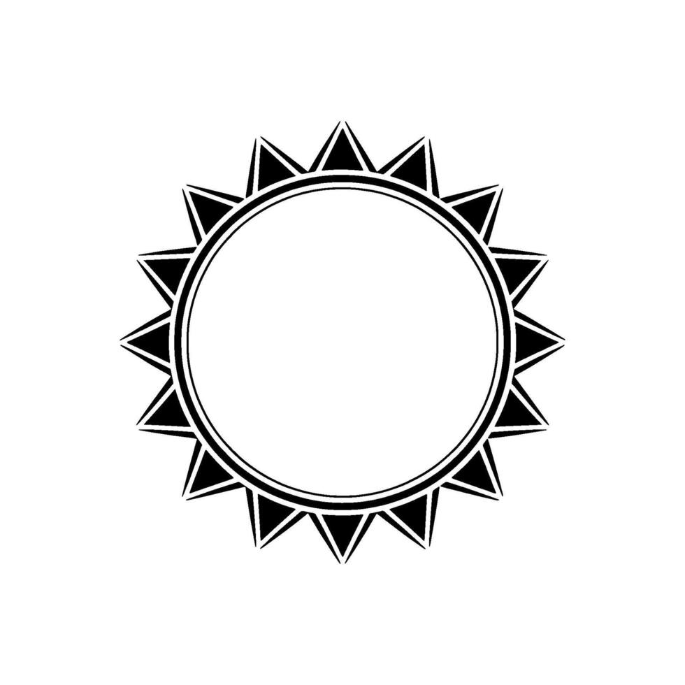 Geometric Sunburst Frame Minimalist Circle vector
