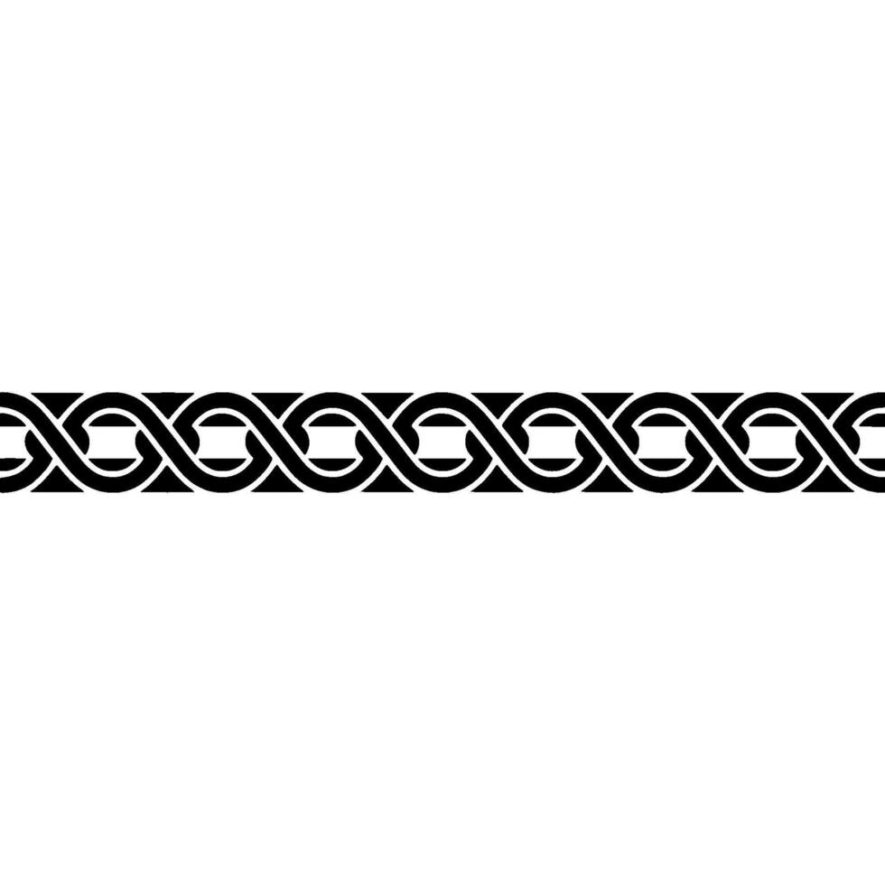 Elegant Intertwined Celtic Knot Border in Black and White vector