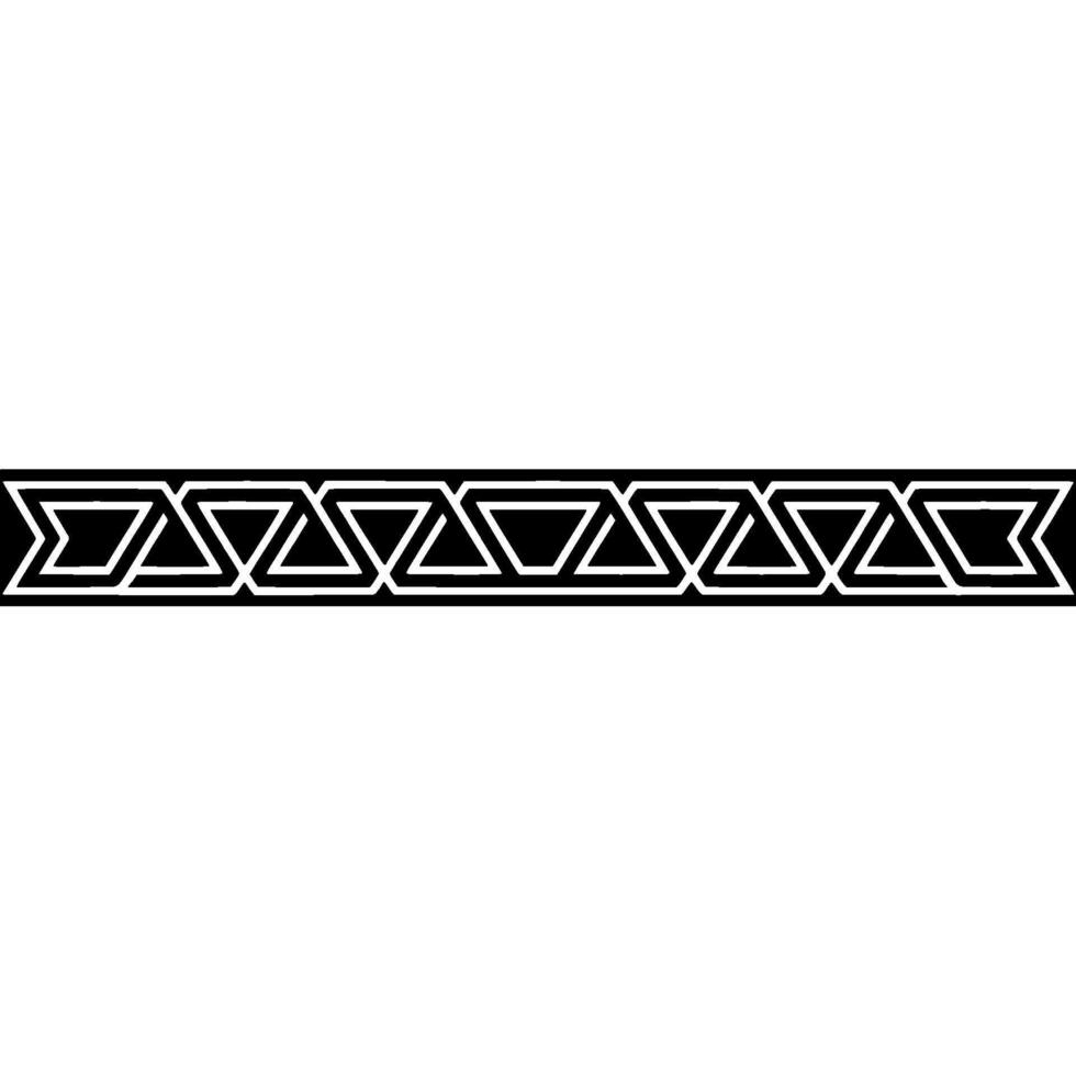 Geometric Border Interlocking Triangles Sharp Angles, Black White vector
