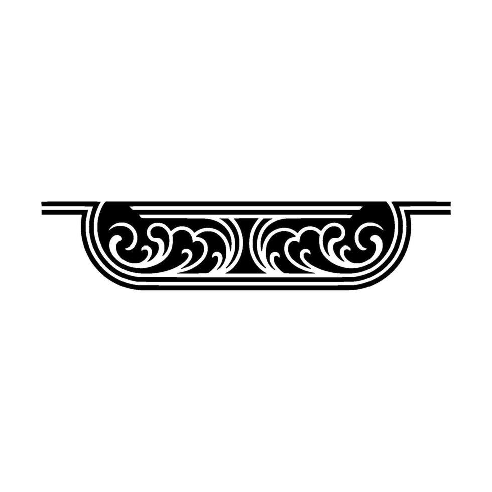 Elegant Black Scroll Border on White Background. vector