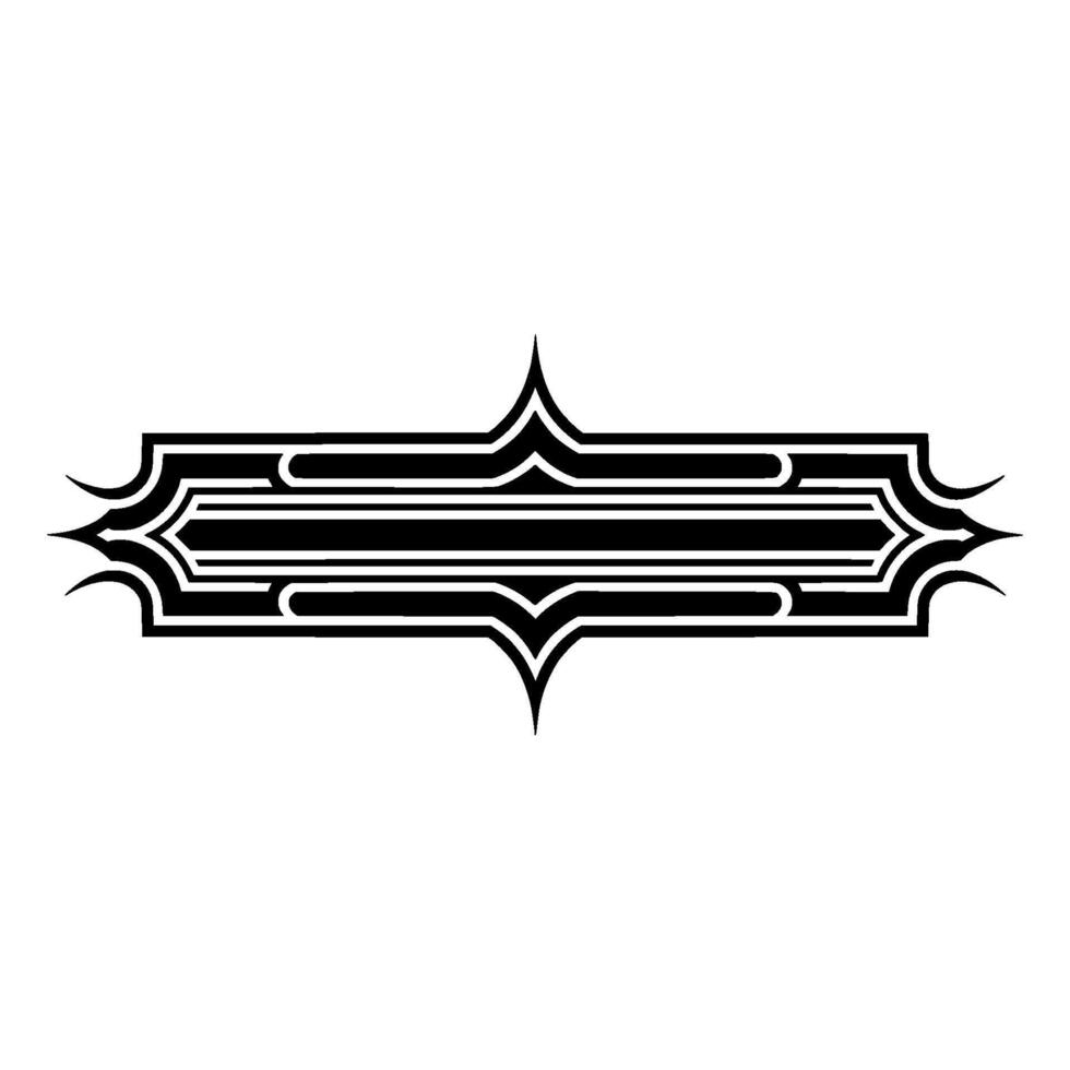 Ornate Black and White Decorative Border Element on White. vector