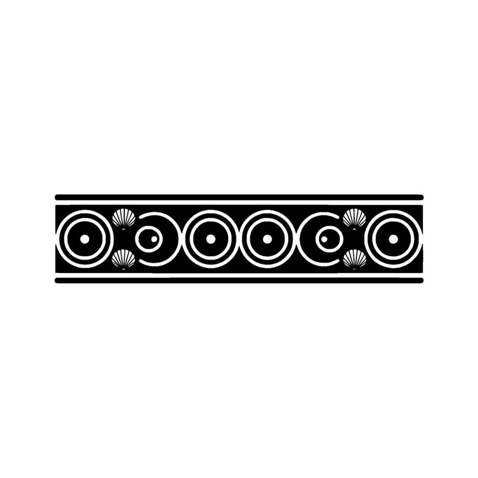 Decorative Border with Circle and Seashell Motif, Elegant. vector