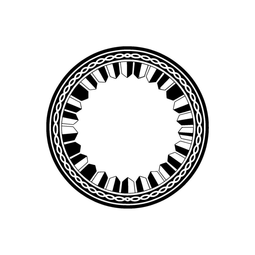 Geometric Mandala Minimalist Monochrome on White. vector
