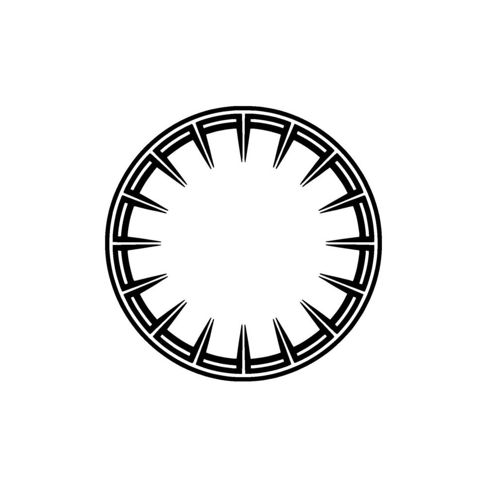 Black and White Geometric Circle , Minimalist. vector