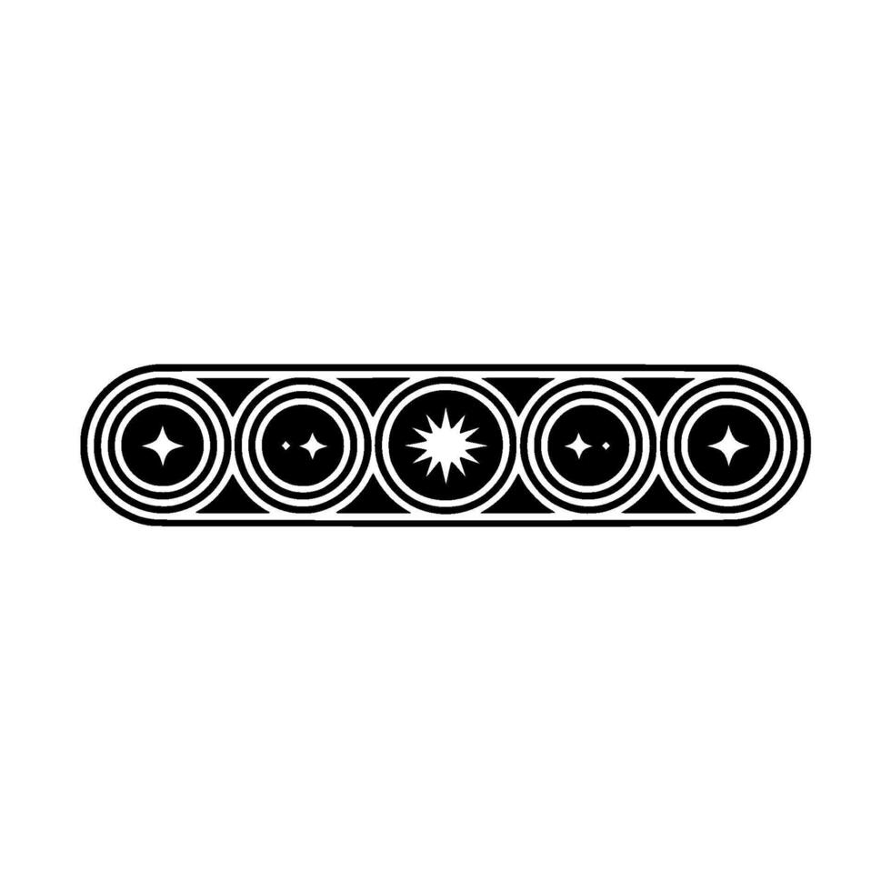 Modern Geometric Starburst Ornament in Black White. vector