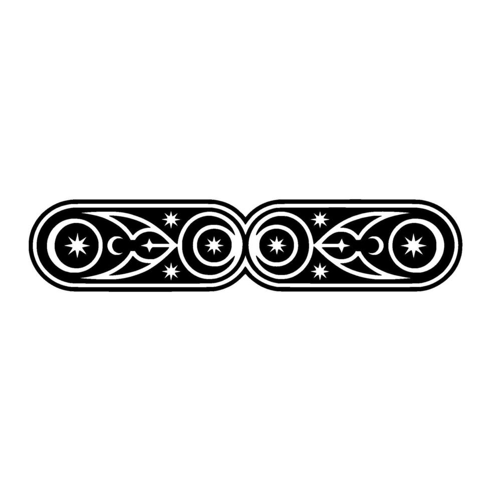 Elegant Celestial Ornament Black and White Decorative Element. vector