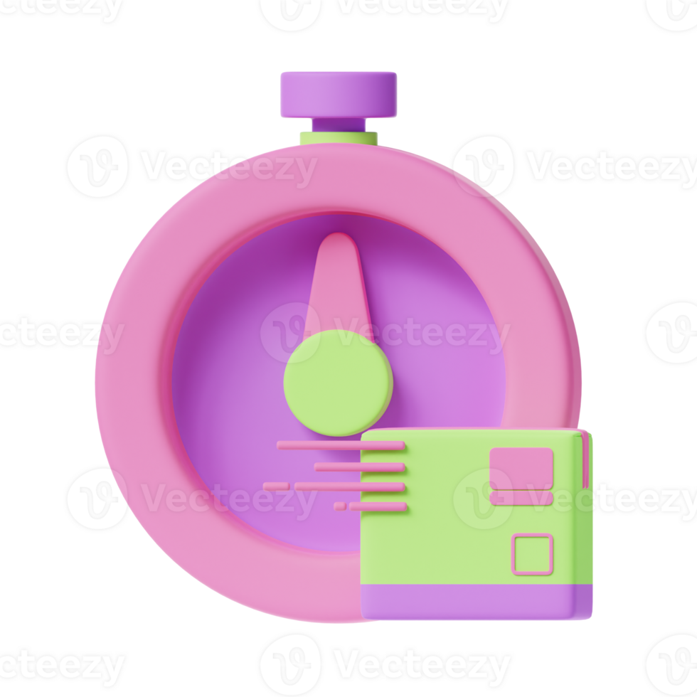 3d fast delivery package icon png