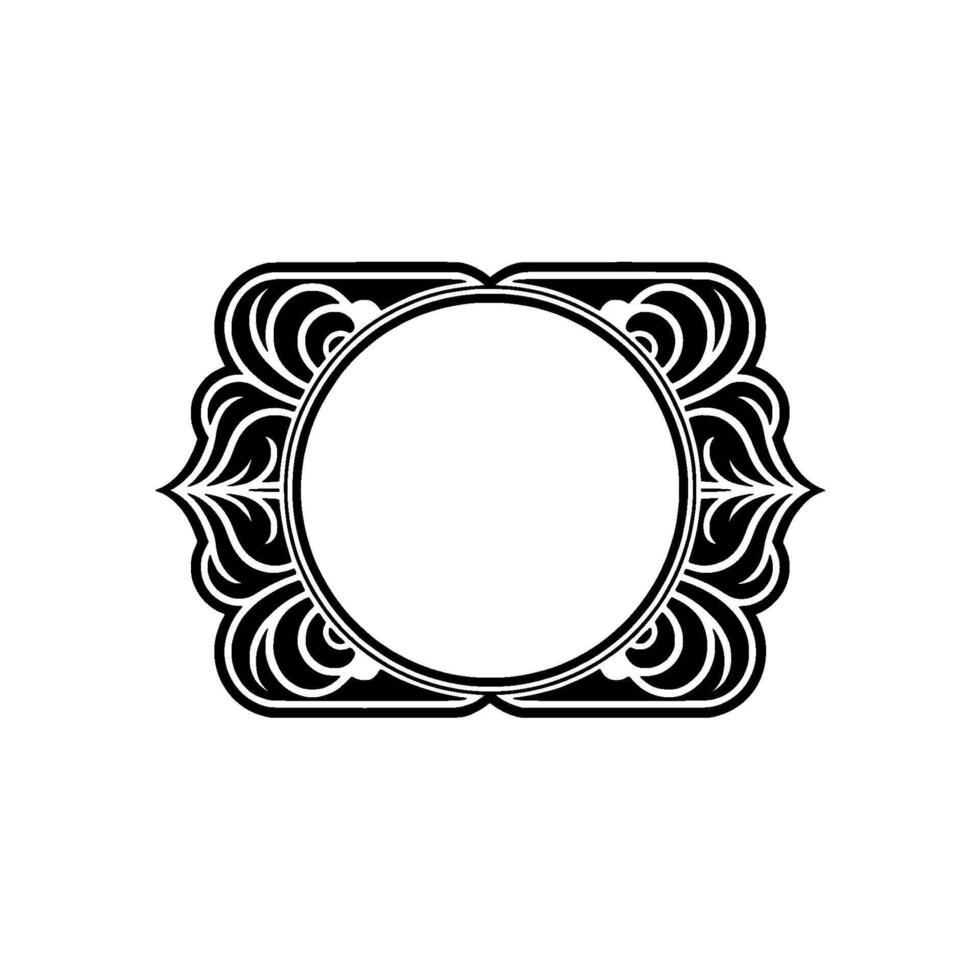 Elegant Black and White Ornamental Frame for Logos, Invitations, and. vector