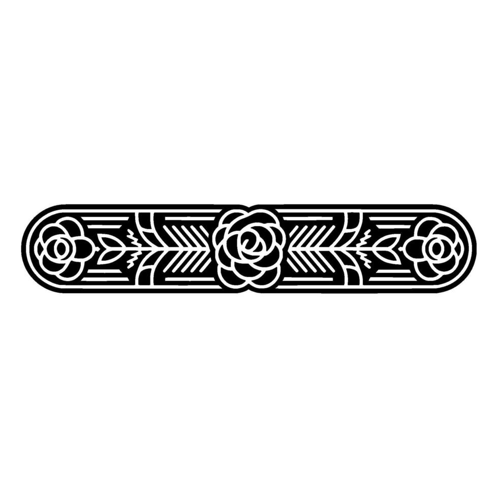 Elegant Floral Border Art Deco Ornament, Graphics. vector