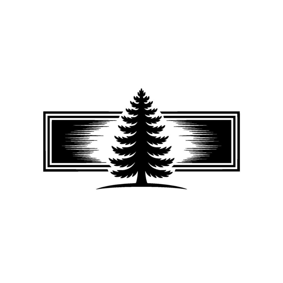 Minimalist Pine Tree Emblem - Nature Template. vector