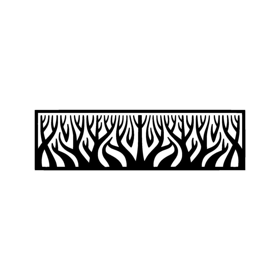 Geometric Tree Silhouette Border Element. vector