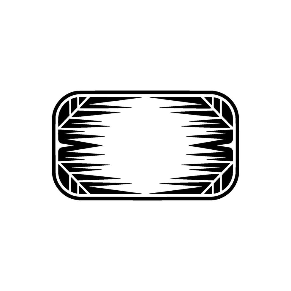 Minimalist Abstract Frame with Leaf Elements - Black and White. vector