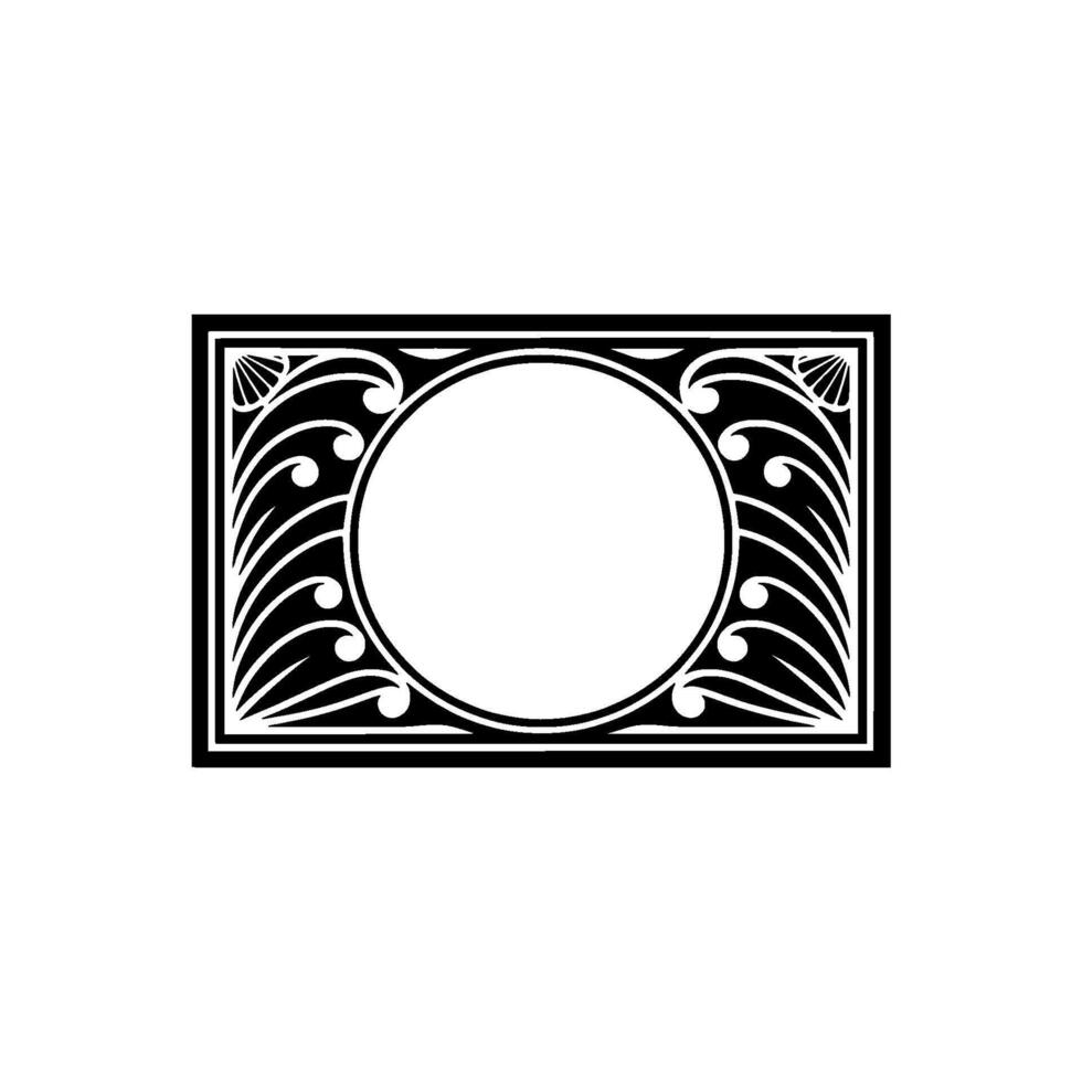 Elegant Art Deco Frame with Circle for or Text - Minimalist. vector