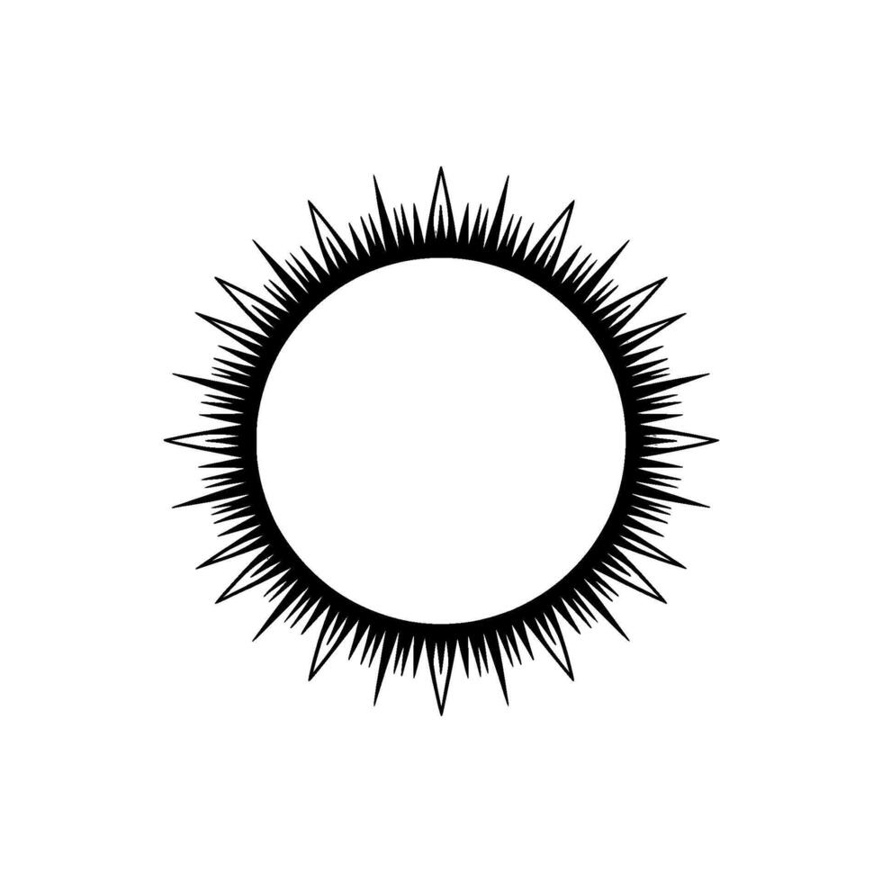 Stylized Sunburst Circle on White Background. vector