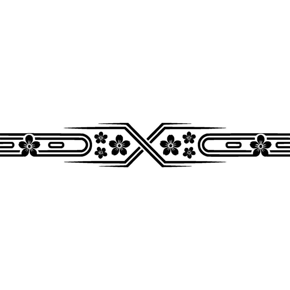 Elegant Black Floral Border on White Background - ,. vector