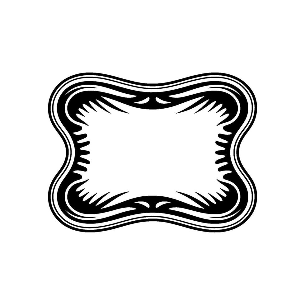 Elegant Black White Ornamental Frame on Neutral Background. vector