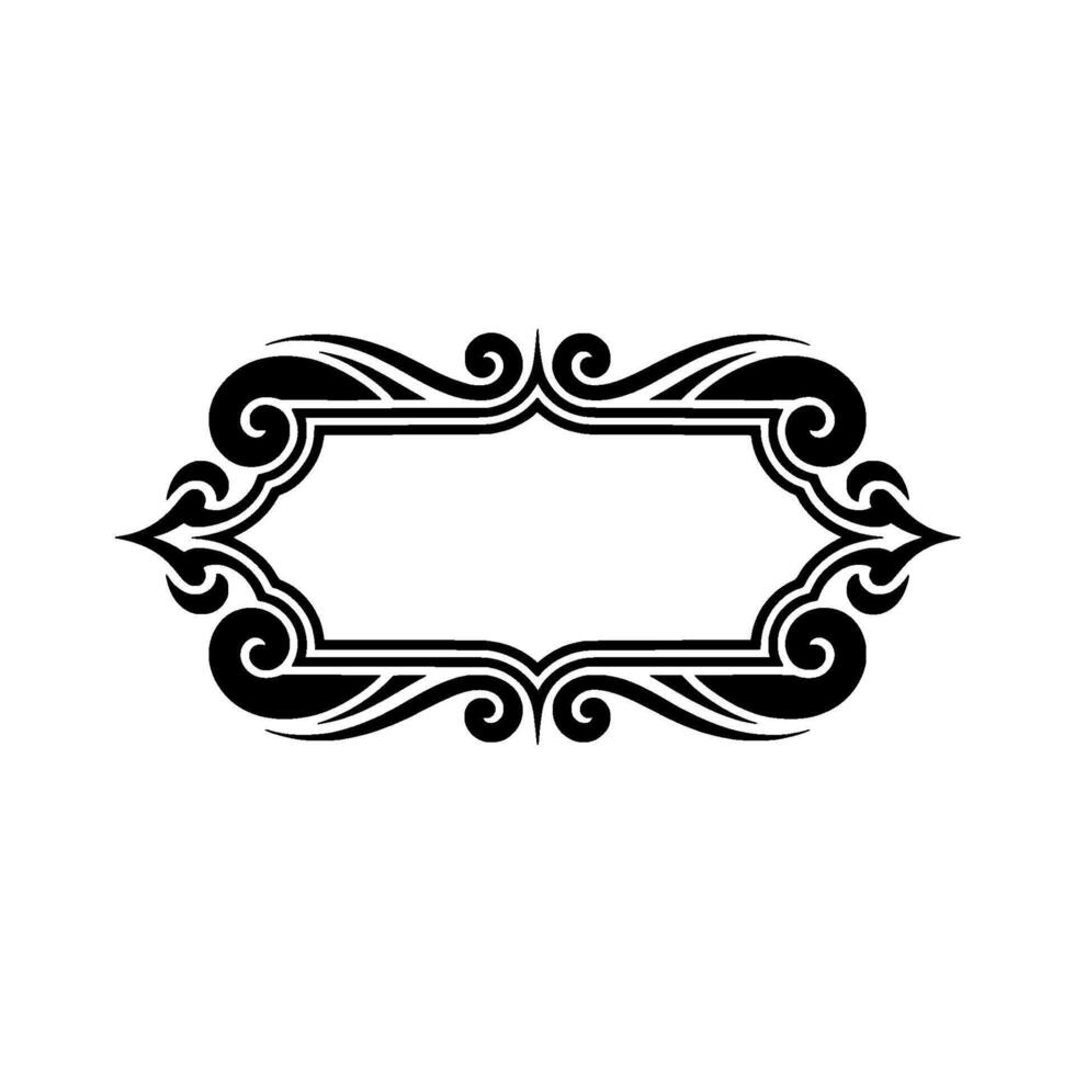 Elegant Black Ornate Frame on White Background - . vector