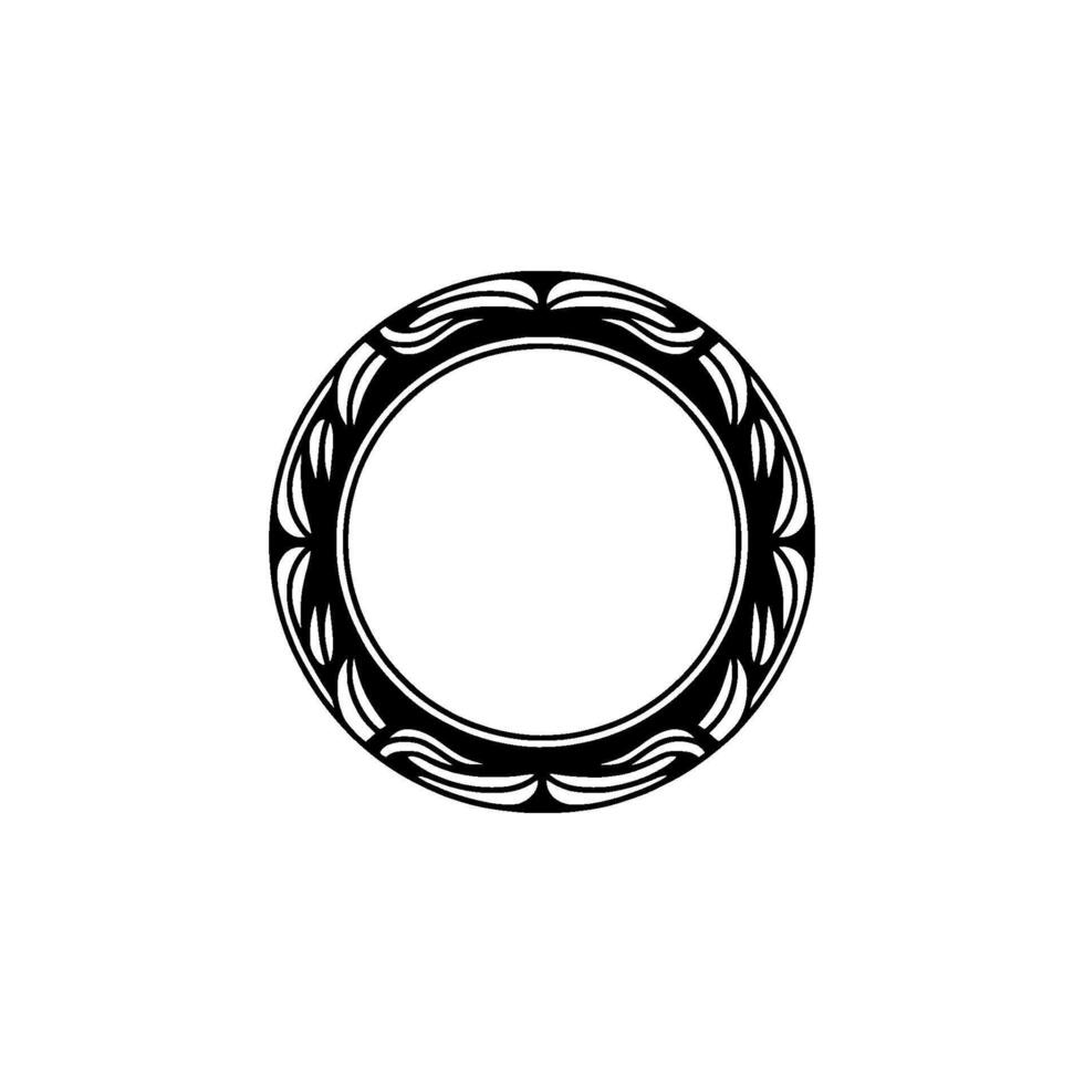 Elegant Black White Circle Frame - Minimalist. vector