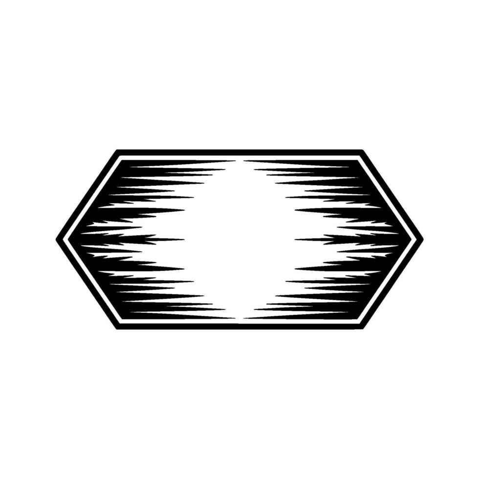 Black and White Hexagon Modern Geometric Element. vector