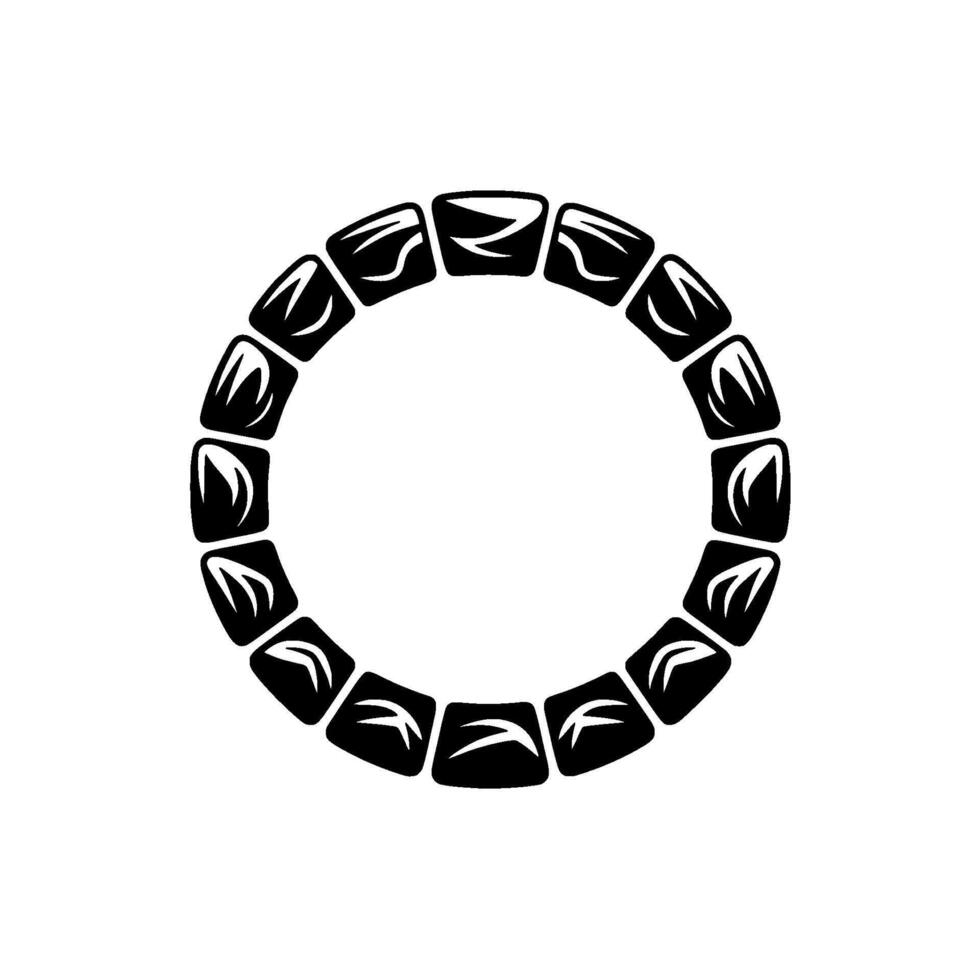 Abstract Decorative Circle Element in Black and White. vector