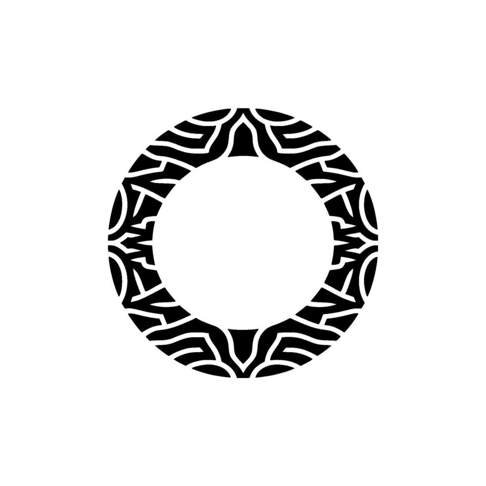 Abstract Black and White Patterned Circle. vector